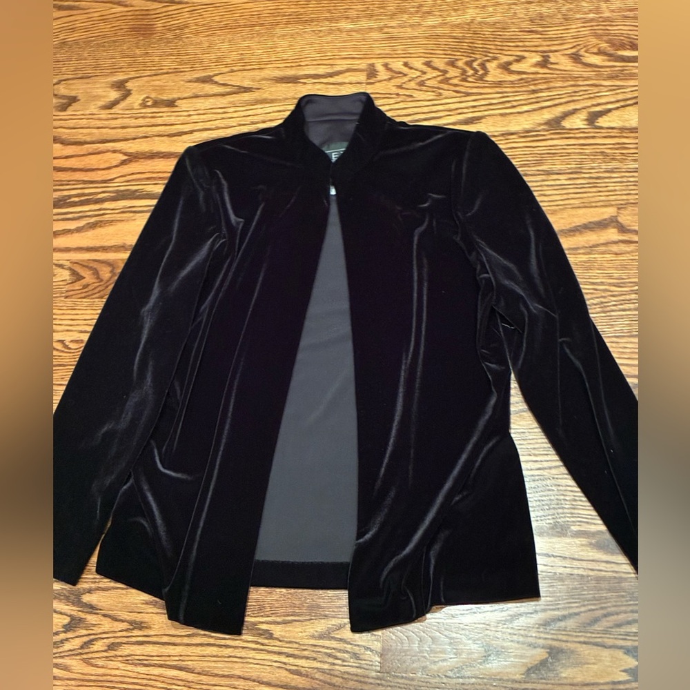 Alex Evenings Black Velvet Blazer